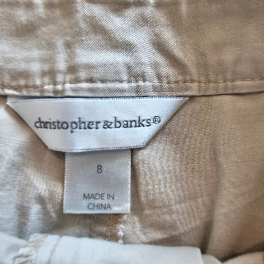 Christopher and Banks Womens Capri Pants Beige Size 8 Cotton Spandex Stretch - Picture 3 of 7